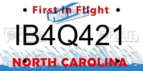 IB4Q421 North Carolina License Plate