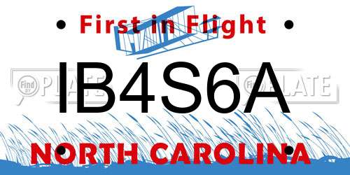 IB4S6A North Carolina License Plate