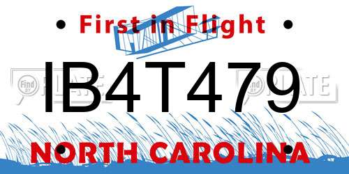 IB4T479 North Carolina License Plate