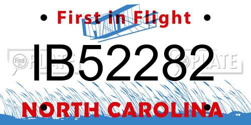 IB52282 North Carolina License Plate