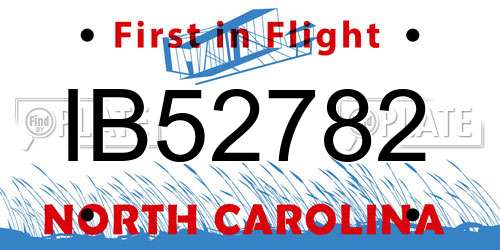 IB52782 North Carolina License Plate