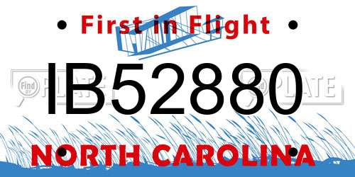 IB52880 North Carolina License Plate