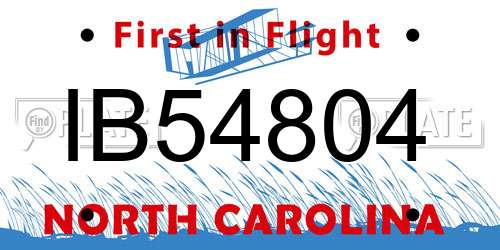 IB54804 North Carolina License Plate