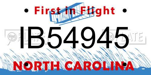 IB54945 North Carolina License Plate