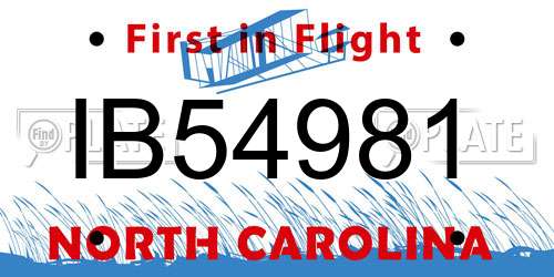 IB54981 North Carolina License Plate