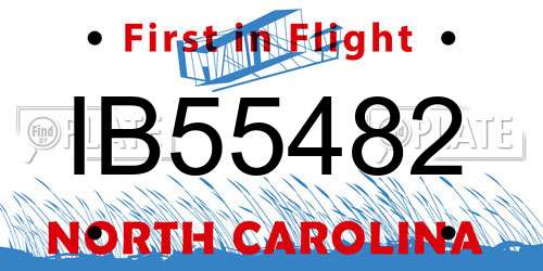 IB55482 North Carolina License Plate