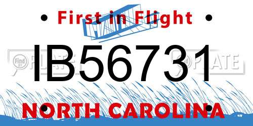 IB56731 North Carolina License Plate
