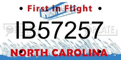 IB57257 North Carolina License Plate