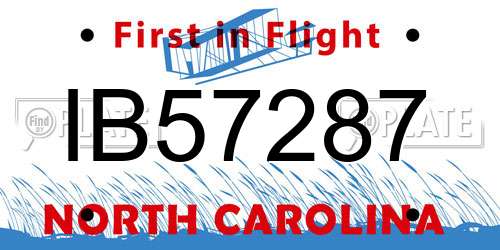 IB57287 North Carolina License Plate