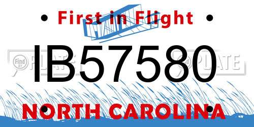 IB57580 North Carolina License Plate