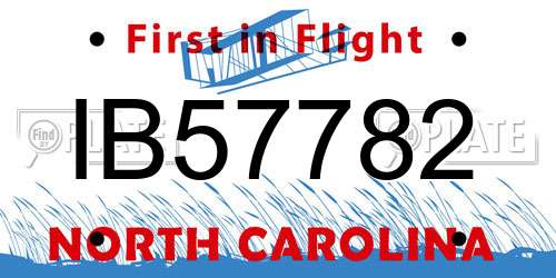 IB57782 North Carolina License Plate