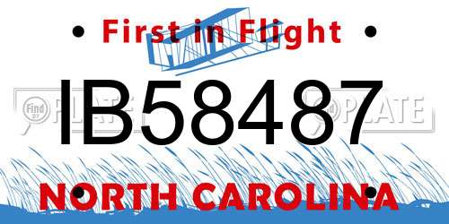 IB58487 North Carolina License Plate