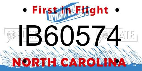 IB60574 North Carolina License Plate
