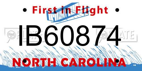 IB60874 North Carolina License Plate