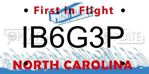 IB6G3P North Carolina License Plate
