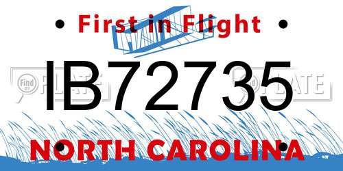 IB72735 North Carolina License Plate