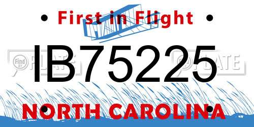 IB75225 North Carolina License Plate