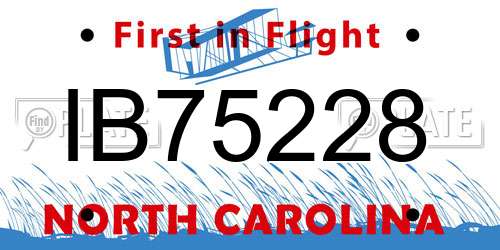 IB75228 North Carolina License Plate