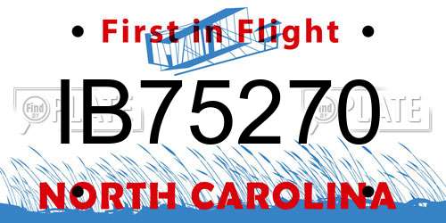 IB75270 North Carolina License Plate