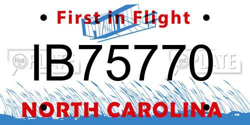 IB75770 North Carolina License Plate