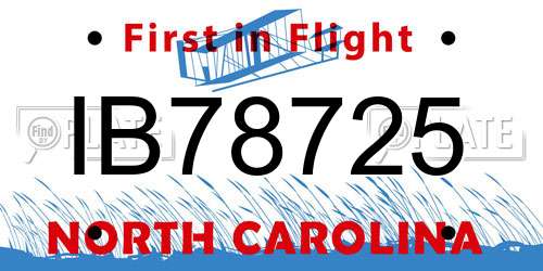 IB78725 North Carolina License Plate