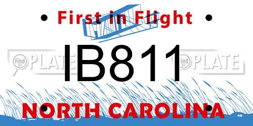 IB811 North Carolina License Plate