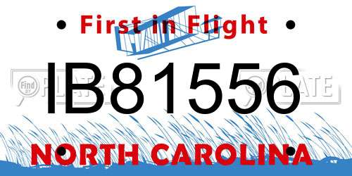 IB81556 North Carolina License Plate