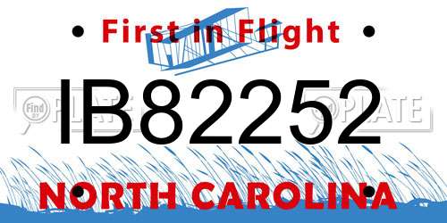 IB82252 North Carolina License Plate