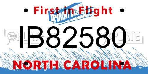 IB82580 North Carolina License Plate