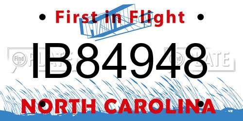 IB84948 North Carolina License Plate