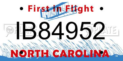 IB84952 North Carolina License Plate