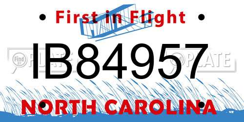 IB84957 North Carolina License Plate