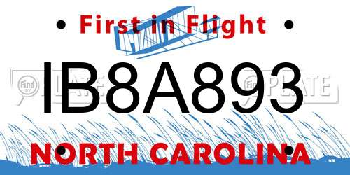IB8A893 North Carolina License Plate