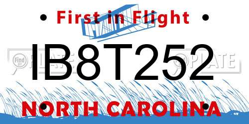 IB8T252 North Carolina License Plate