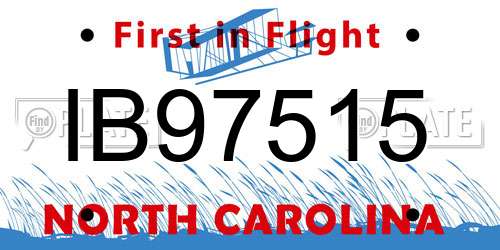 IB97515 North Carolina License Plate