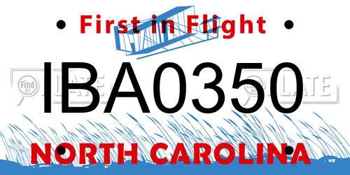 IBA0350 North Carolina License Plate