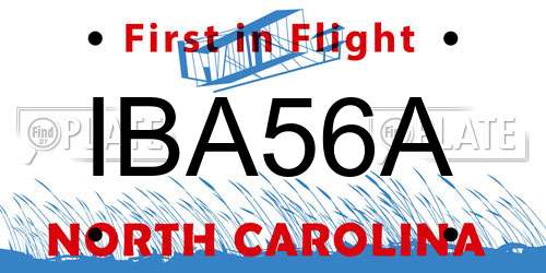 IBA56A North Carolina License Plate
