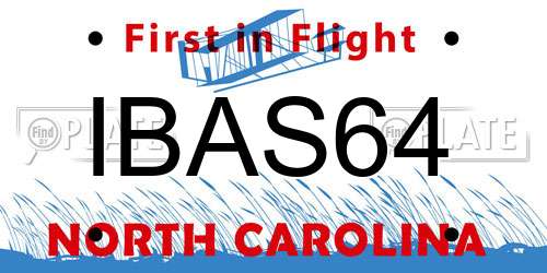 IBAS64 North Carolina License Plate