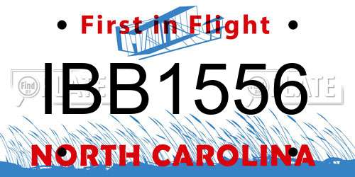 IBB1556 North Carolina License Plate