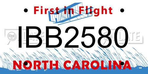 IBB2580 North Carolina License Plate