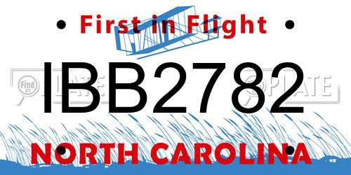 IBB2782 North Carolina License Plate