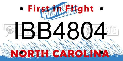 IBB4804 North Carolina License Plate