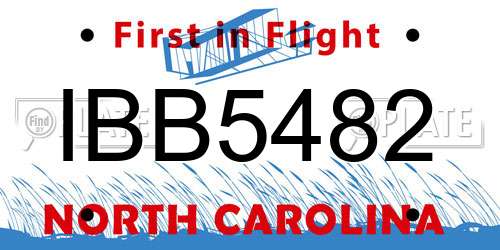 IBB5482 North Carolina License Plate