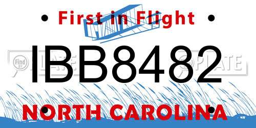 IBB8482 North Carolina License Plate