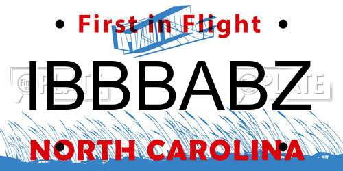 IBBBABZ North Carolina License Plate
