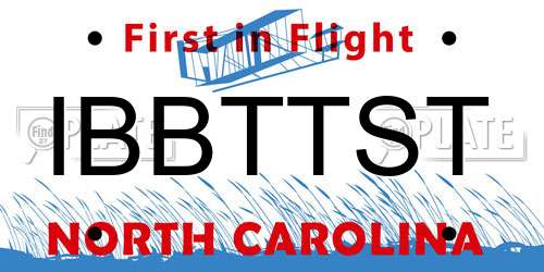 IBBTTST North Carolina License Plate