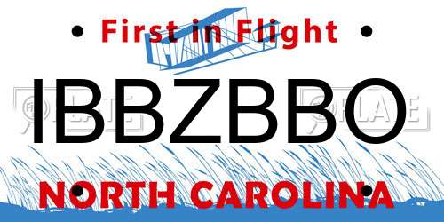 IBBZBBO North Carolina License Plate