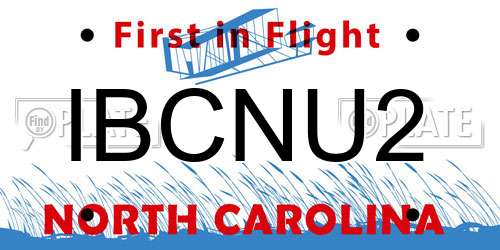 IBCNU2 North Carolina License Plate