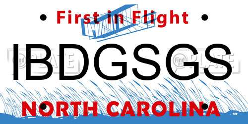 IBDGSGS North Carolina License Plate