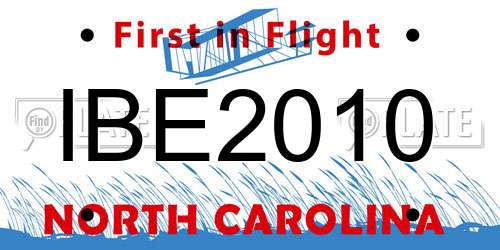 IBE2010 North Carolina License Plate